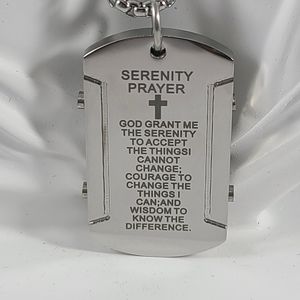 Stainless Steel Serenity Prayer Necklace